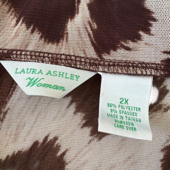 Laura Ashley Woman 2X Leopard Animal Print Semi Sheer Blouse Mob Wife Western - Picture 8 of 10